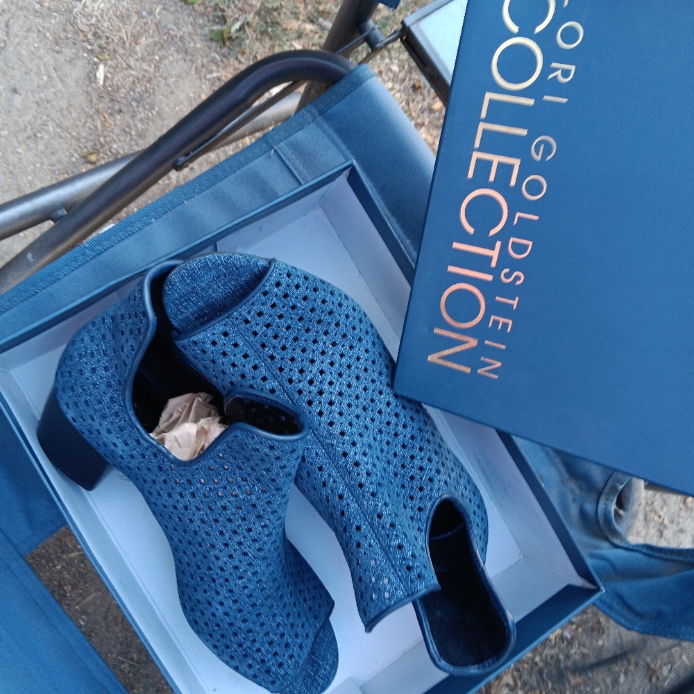 Lori Goldstein Matte Denim Blue 9M LI-GIOLIA Style Boots